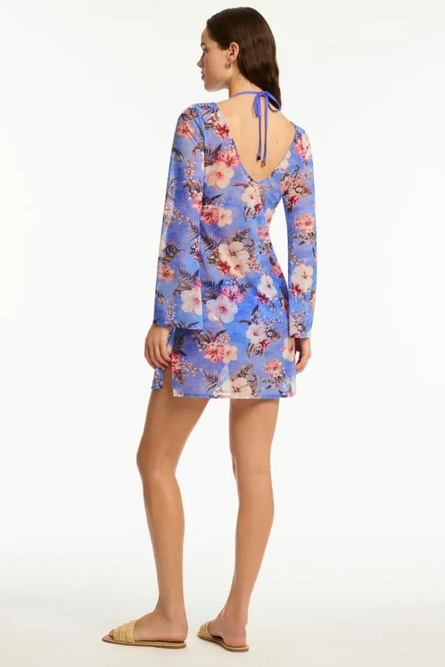 Blue Hawaii Mesh Short Dress Blue Hawaii Women Sea Level Dresses