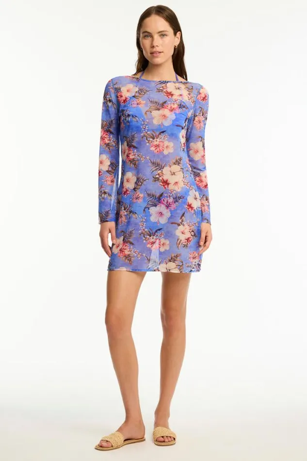 Blue Hawaii Mesh Short Dress Blue Hawaii Women Sea Level Dresses