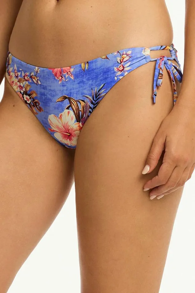Blue Hawaii Tie Side Cheeky Pant Blue Hawaii Women Sea Level Bottoms