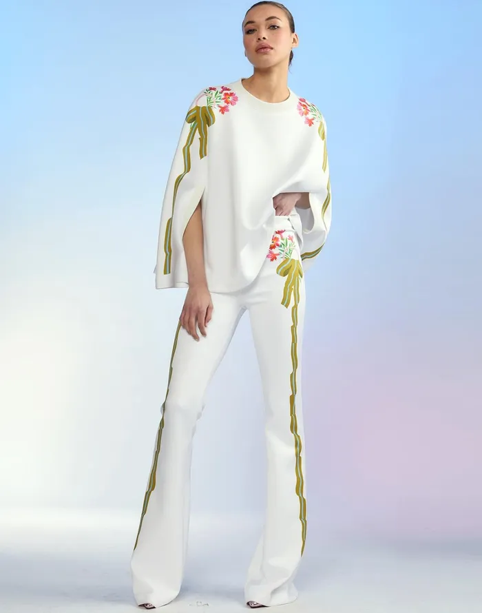Bonded Fit And Flare Pants 8211 White Women Cynthia Rowley Bottoms