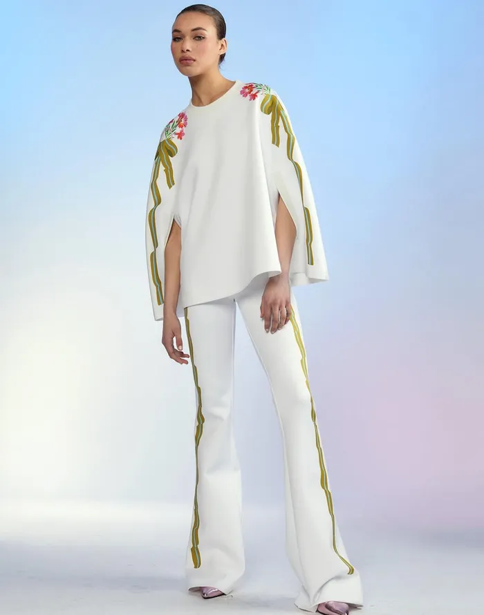 Bonded Fit And Flare Pants 8211 White Women Cynthia Rowley Bottoms
