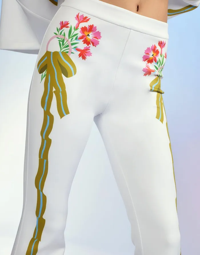 Bonded Fit And Flare Pants 8211 White Women Cynthia Rowley Bottoms