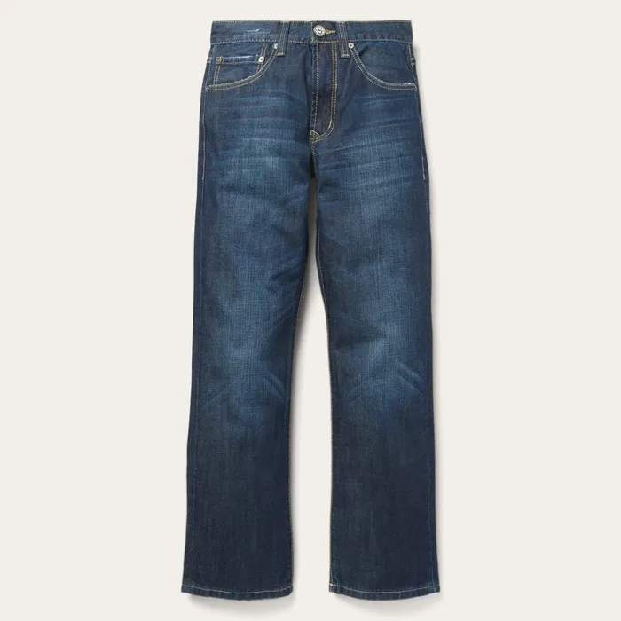Boot Cut Men Stetson 1312 Fit Destructed Jeans Blue