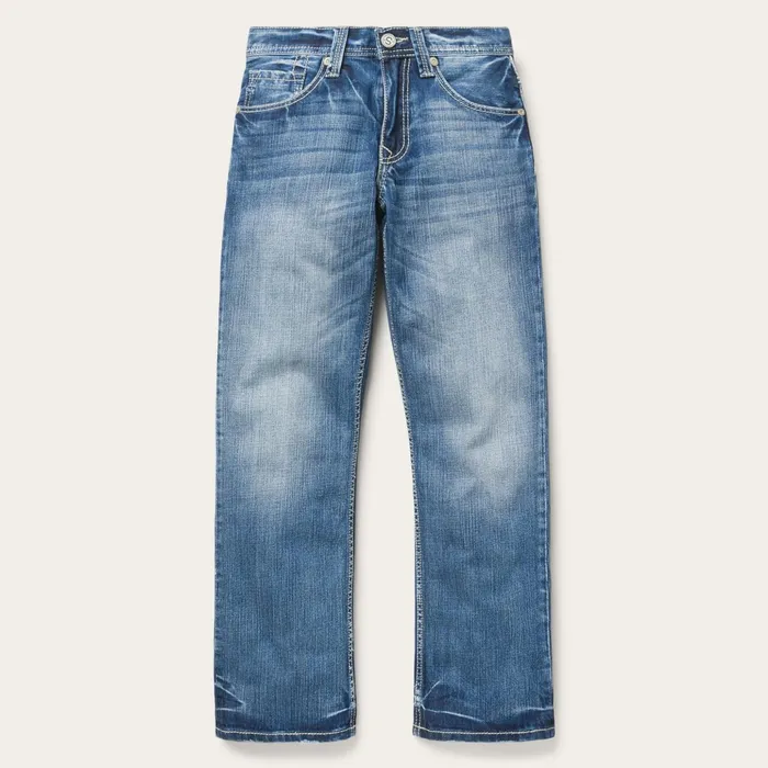 Boot Cut Men Stetson 1312 Fit Light Wash Jeans Blue
