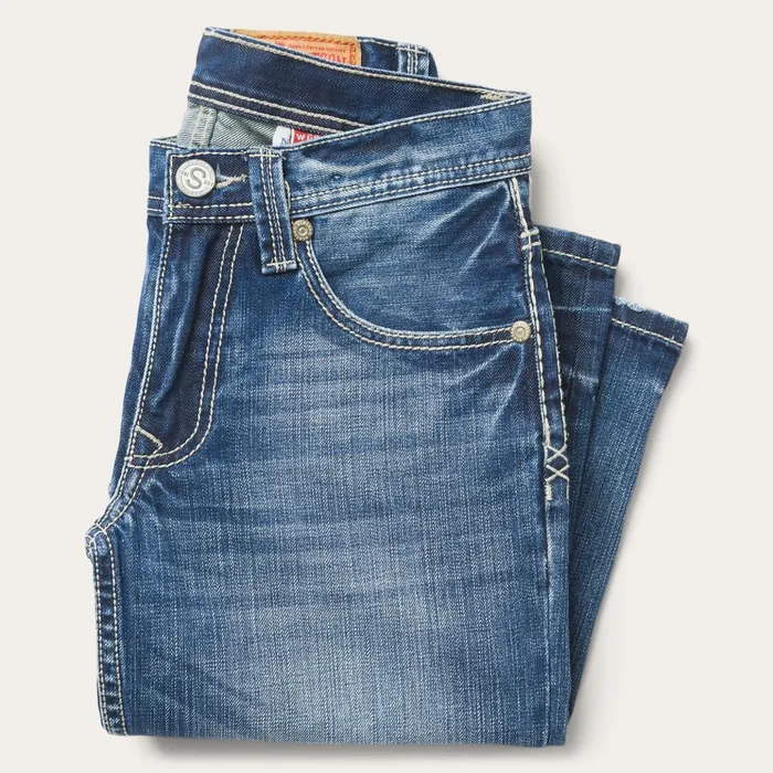 Boot Cut Men Stetson 1312 Fit Light Wash Jeans Blue