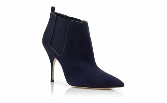 Boots Women Manolo Blahnik DILDINavy Blue Suede High Heel Chelsea Boots Boots Women Manolo Blahnik DILDINavy Blue Suede High Heel Chelsea Boots