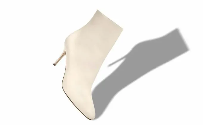 Boots Women Manolo Blahnik INSOPOCream Calf Leather Ankle Boot