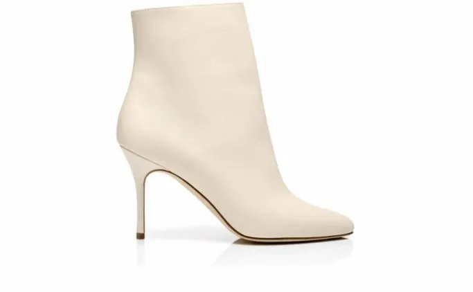 Boots Women Manolo Blahnik INSOPOCream Calf Leather Ankle Boot Boots Women Manolo Blahnik INSOPOCream Calf Leather Ankle Boot