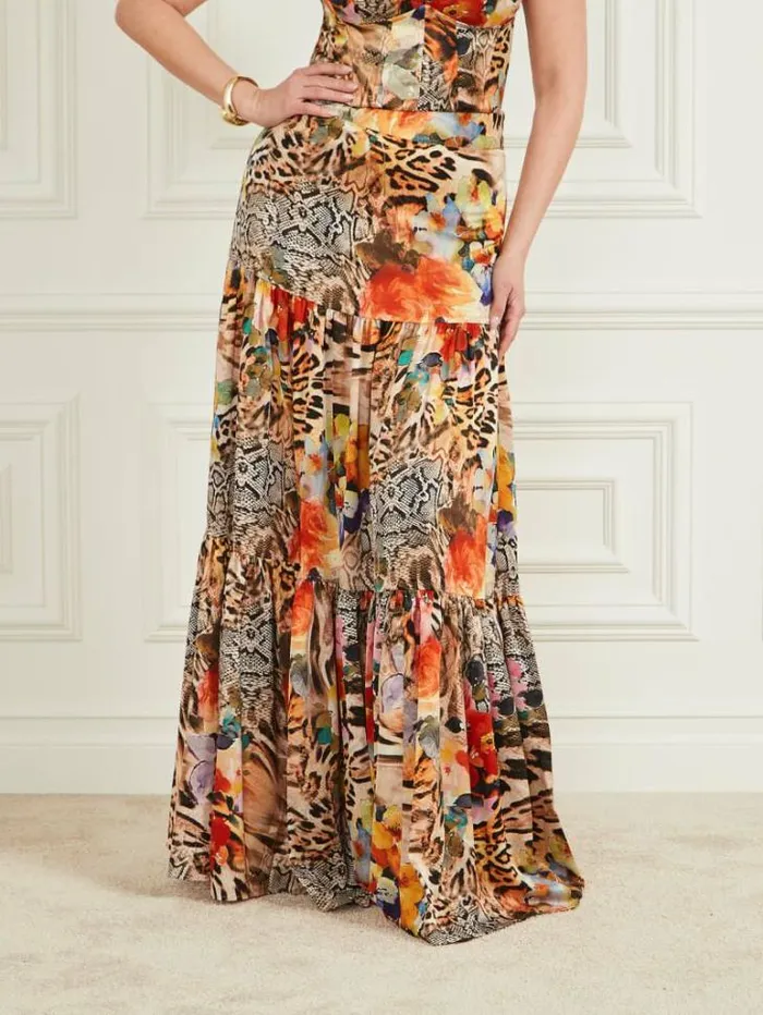 Bottoms Women Marciano Blossom Printed Maxi Skirt Wild Flower Fall Print