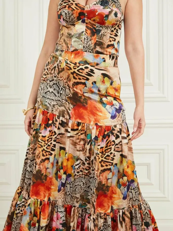 Bottoms Women Marciano Blossom Printed Maxi Skirt Wild Flower Fall Print Bottoms Women Marciano Blossom Printed Maxi Skirt Wild Flower Fall Print