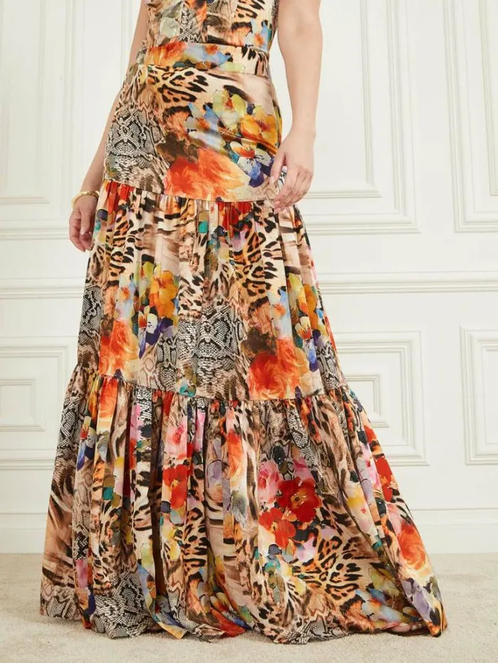 Bottoms Women Marciano Blossom Printed Maxi Skirt Wild Flower Fall Print Bottoms Women Marciano Blossom Printed Maxi Skirt Wild Flower Fall Print