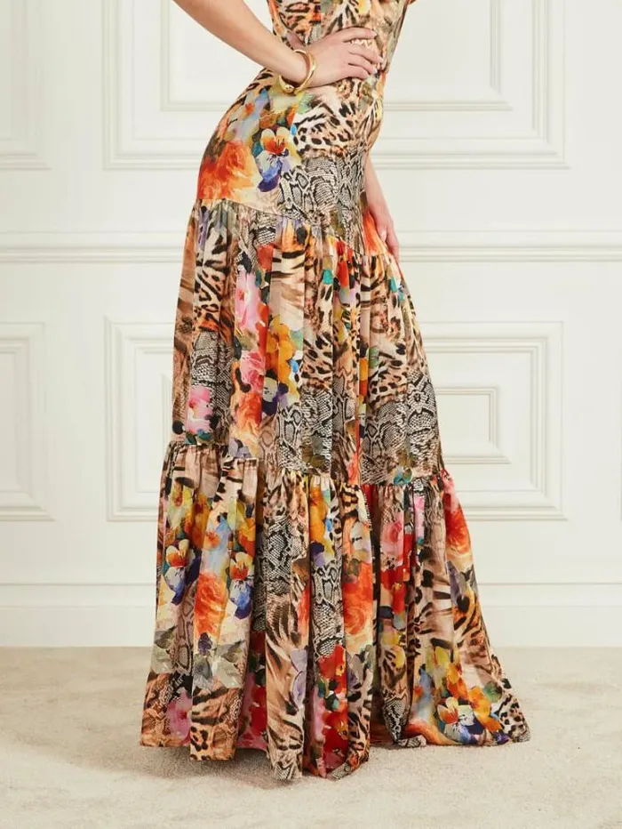 Bottoms Women Marciano Blossom Printed Maxi Skirt Wild Flower Fall Print Bottoms Women Marciano Blossom Printed Maxi Skirt Wild Flower Fall Print