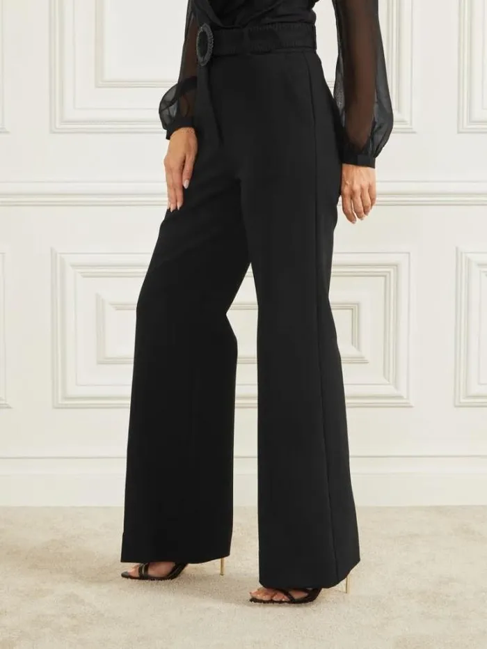 Bottoms Women Marciano Lilabeth Flared Pant Black Bottoms Women Marciano Lilabeth Flared Pant Black
