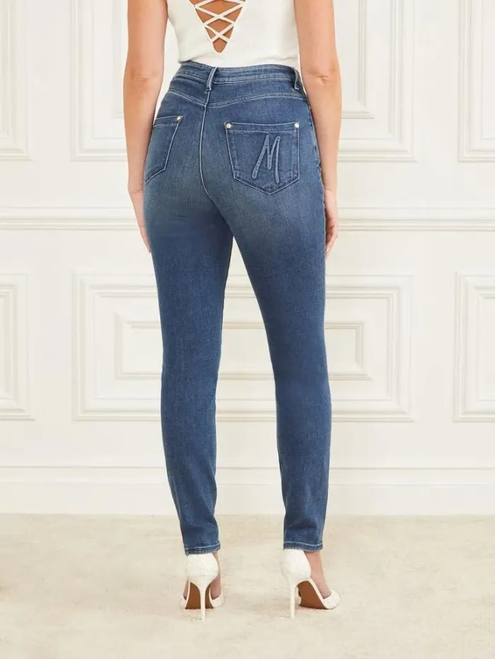 Bottoms Women Marciano Stiletto No97 Jean Night Blue Wash Bottoms Women Marciano Stiletto No97 Jean Night Blue Wash