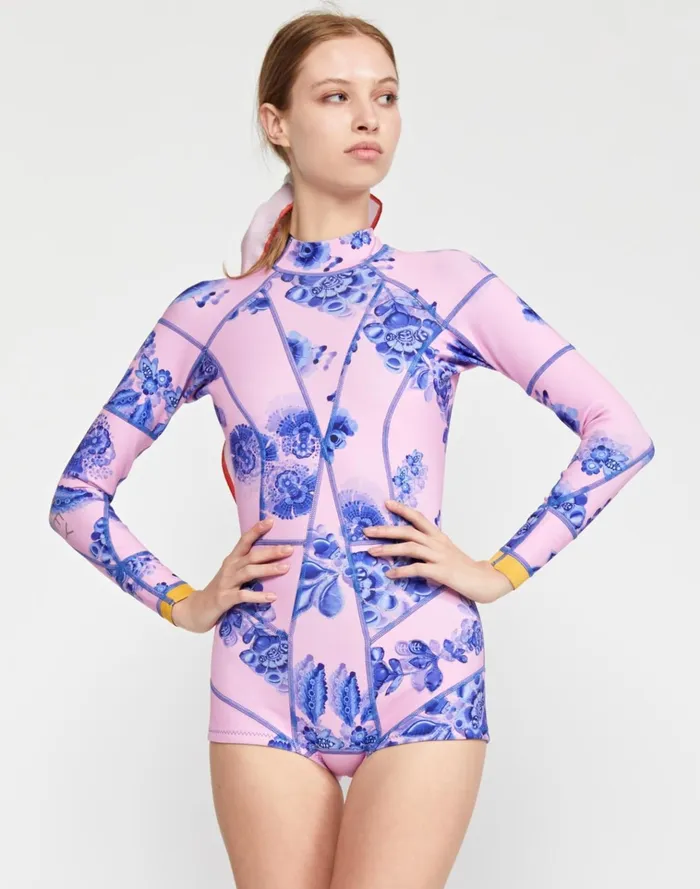 Bowie Floral Wetsuit 8211 Pnkbl Women Cynthia Rowley Surf and Swim