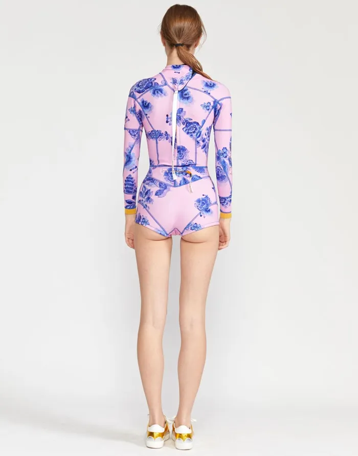 Bowie Floral Wetsuit 8211 Pnkbl Women Cynthia Rowley Surf and Swim