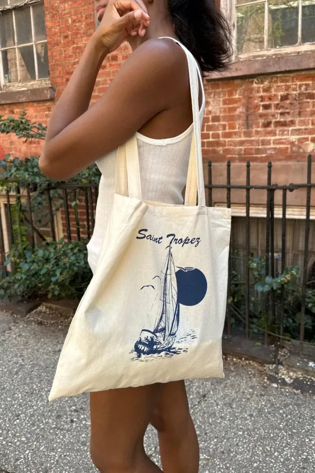 Brandy Melville Bags and Backpacks Saint Tropez Tote Bag Ivory 8211 Women