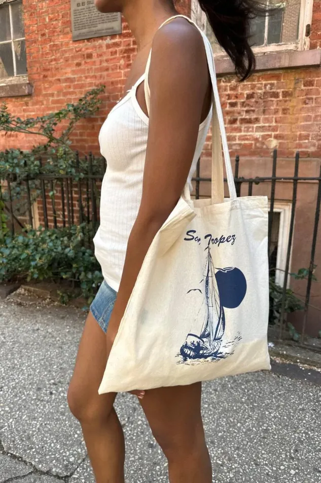 Brandy Melville Bags and Backpacks Saint Tropez Tote Bag Ivory 8211 Women