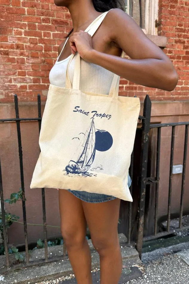Brandy Melville Bags and Backpacks Saint Tropez Tote Bag Ivory 8211 Women