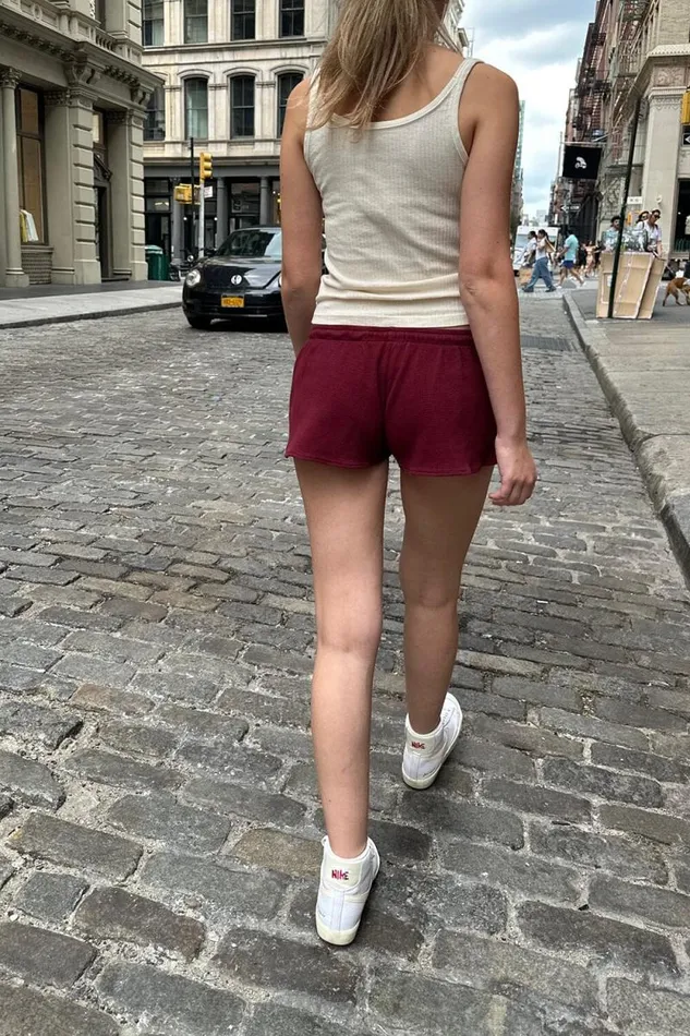 Brandy Melville Bottoms Summer Thermal Shorts Maroon 8211 Women