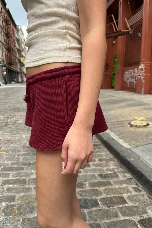Brandy Melville Bottoms Summer Thermal Shorts Maroon 8211 Women