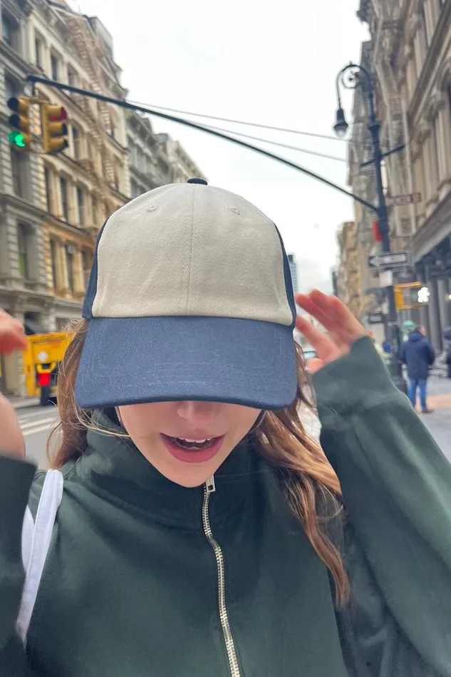 Brandy Melville Hats and Caps Katherine Navy Colorblock Baseball Cap Classic Navy 8211 Women