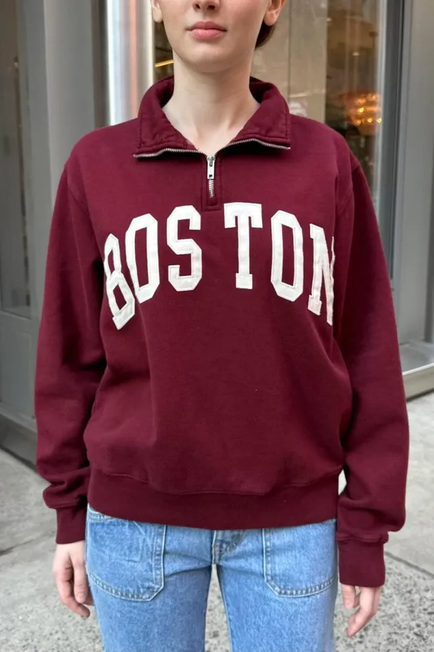 Brandy Melville Sweatpants and Sweatshirts Misty Boston Sweatshirt Burgundy 8211 Women Brandy Melville Sweatpants and Sweatshirts Misty Boston Sweatshirt Burgundy 8211 Women