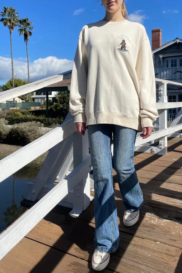 Brandy Melville Sweatpants and Sweatshirts Snow Lodge Greater Yellowstone Sweatshirt Ivory 8211 Women