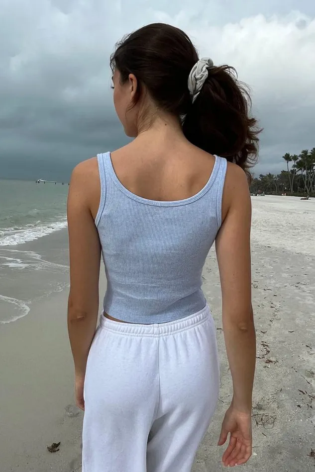 Brandy Melville Tops Dalis Cropped Tank Light Heather Blue 8211 Women