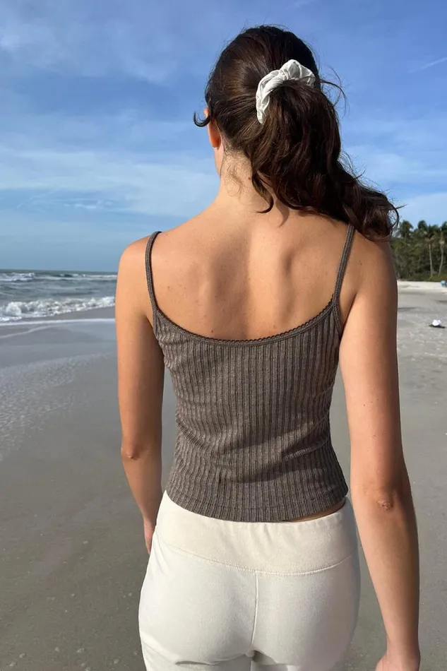 Brandy Melville Tops Skylar Ribbed Tank Brown 8211 Women
