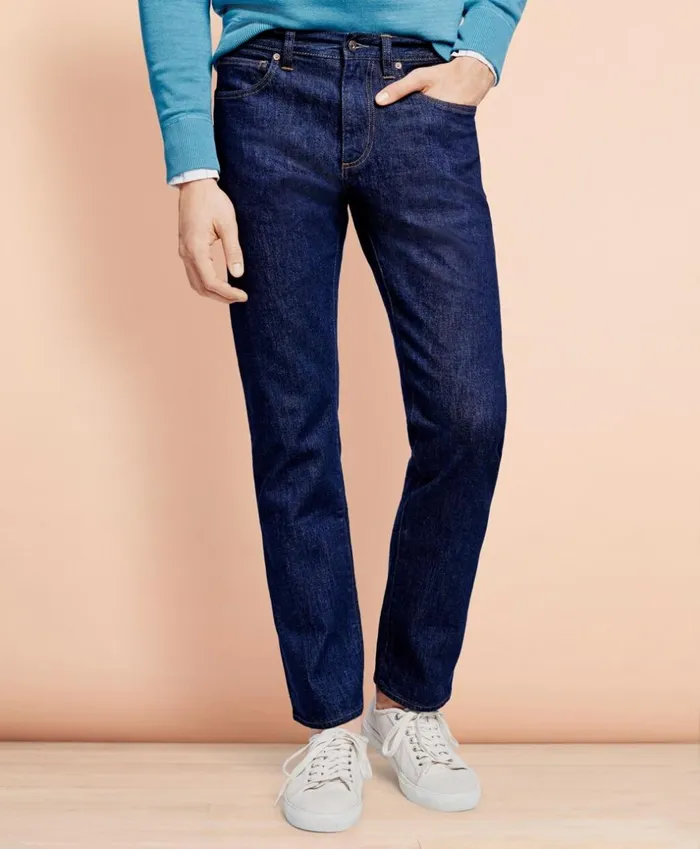 Brooks Brothers Casual Pants 901 Slim Straight Stretch Jeans In Indigo Denim Navy Wash 8211 Men Brooks Brothers Casual Pants 901 Slim Straight Stretch Jeans In Indigo Denim Navy Wash 8211 Men