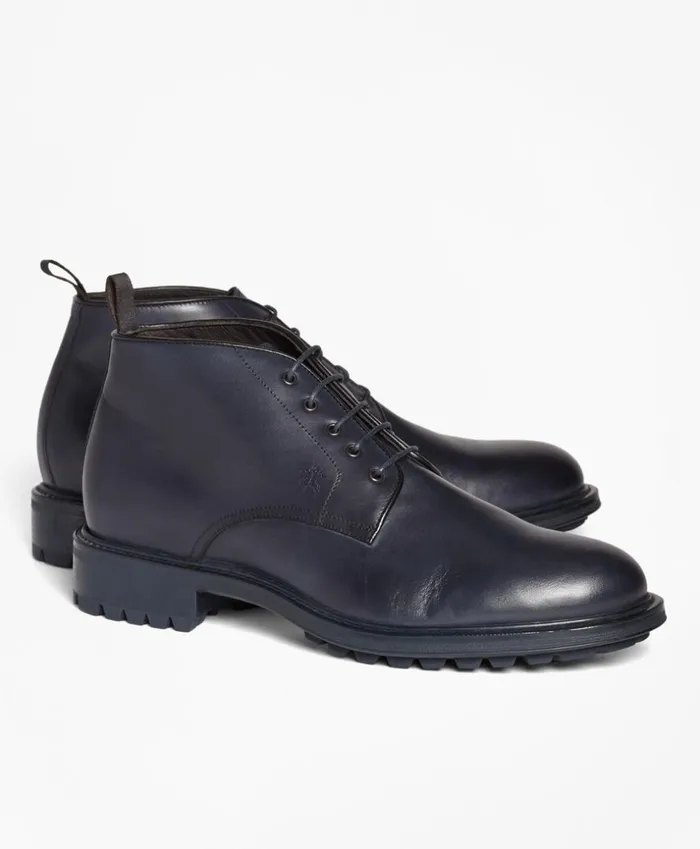 Brooks Brothers Dress and Casual Shoes 1818 Footwear LugSole Leather Chukka Boots Navy 8211 Men Brooks Brothers Dress and Casual Shoes 1818 Footwear LugSole Leather Chukka Boots Navy 8211 Men