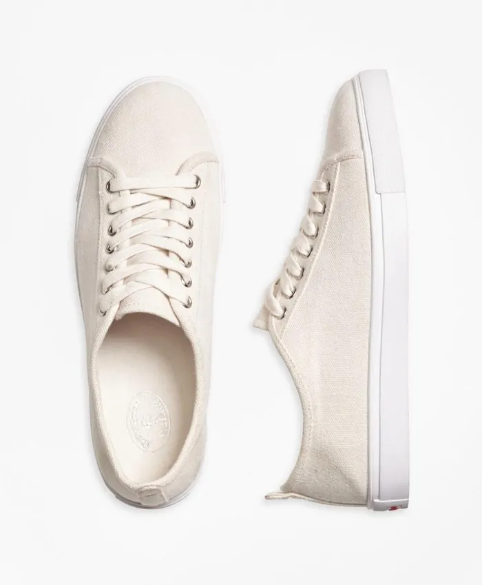 Brooks Brothers Dress and Casual Shoes Canvas Sneakers White 8211 Men