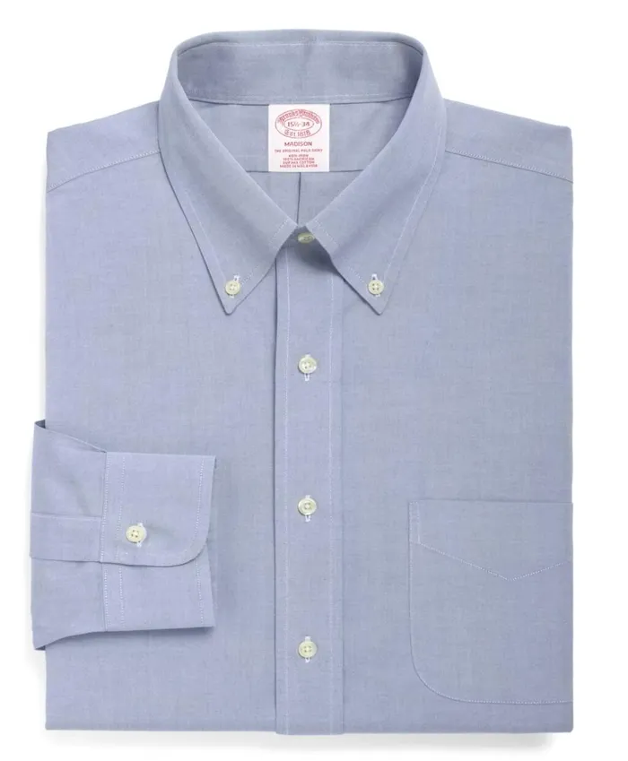 Brooks Brothers Dress Shirts Madison ClassicFit Dress Shirt NonIron ButtonDown Collar Blue 8211 Men Brooks Brothers Dress Shirts Madison ClassicFit Dress Shirt NonIron ButtonDown Collar Blue 8211 Men