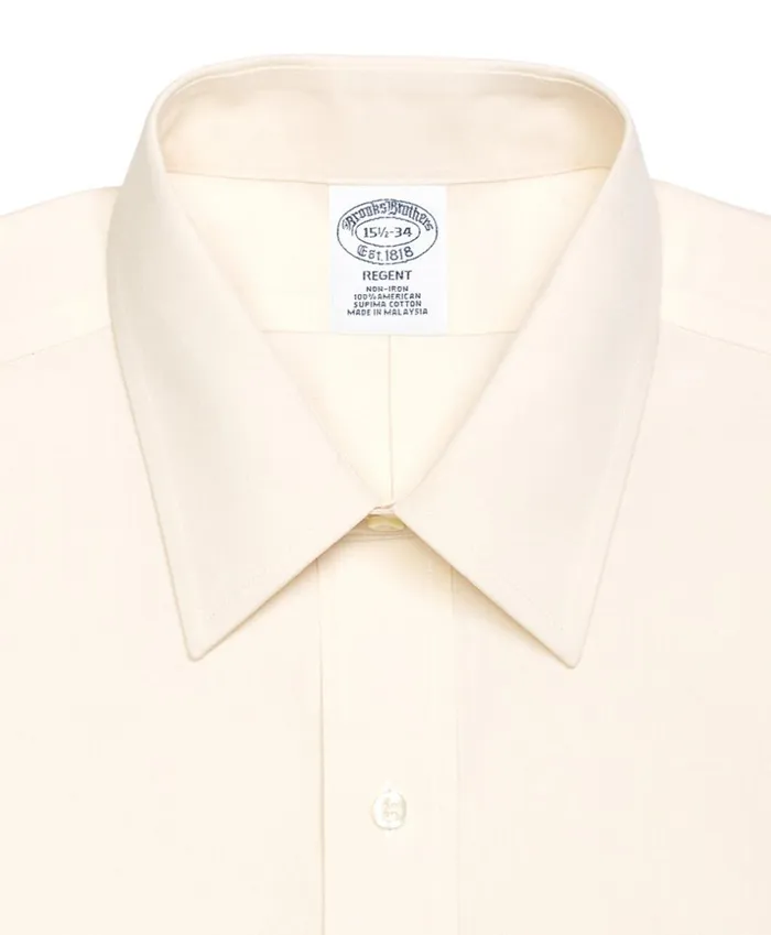 Brooks Brothers Dress Shirts Regent Fitted Dress Shirt NonIron Point Collar Ecru 8211 Men Brooks Brothers Dress Shirts Regent Fitted Dress Shirt NonIron Point Collar Ecru 8211 Men