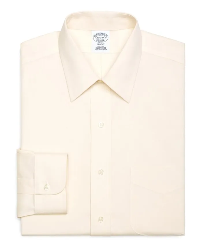 Brooks Brothers Dress Shirts Regent Fitted Dress Shirt NonIron Point Collar Ecru 8211 Men Brooks Brothers Dress Shirts Regent Fitted Dress Shirt NonIron Point Collar Ecru 8211 Men