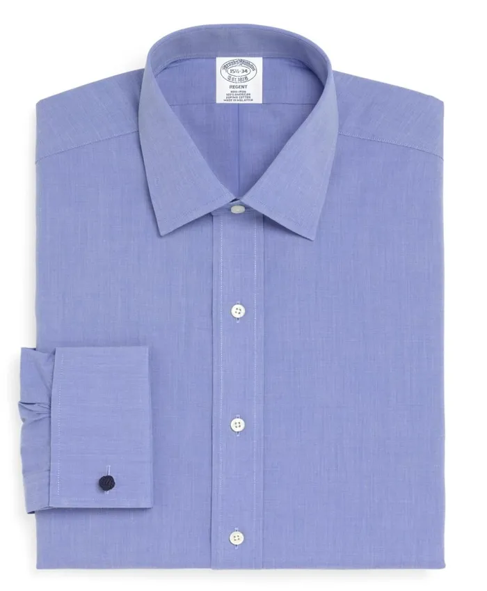 Brooks Brothers Dress Shirts Regent Fitted Dress Shirt NonIron Spread Collar French Cuff Blue 8211 Men Brooks Brothers Dress Shirts Regent Fitted Dress Shirt NonIron Spread Collar French Cuff Blue 8211 Men