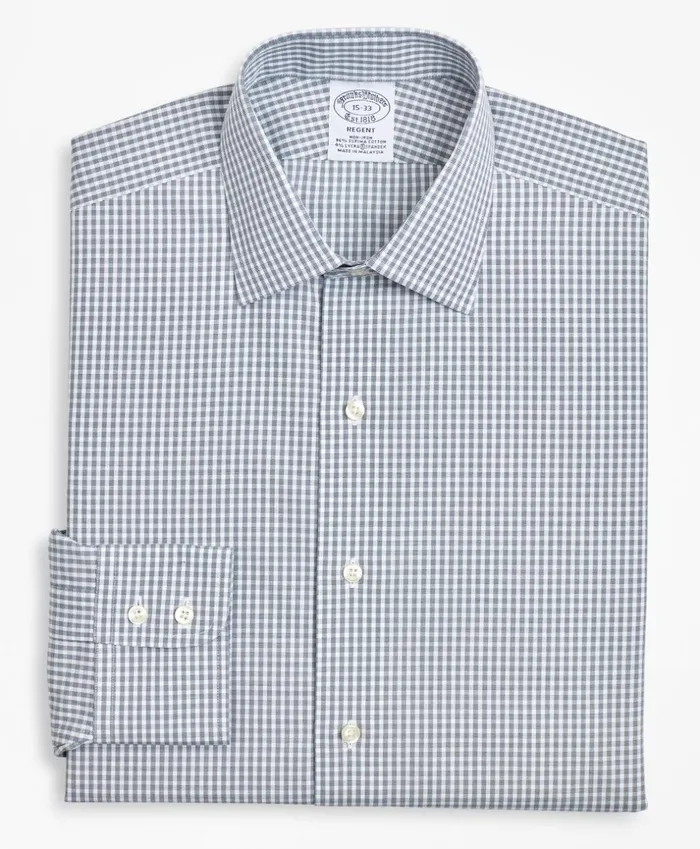 Brooks Brothers Dress Shirts Stretch Regent Fitted Dress Shirt NonIron DoubleWindowpane Blue 8211 Men Brooks Brothers Dress Shirts Stretch Regent Fitted Dress Shirt NonIron DoubleWindowpane Blue 8211 Men