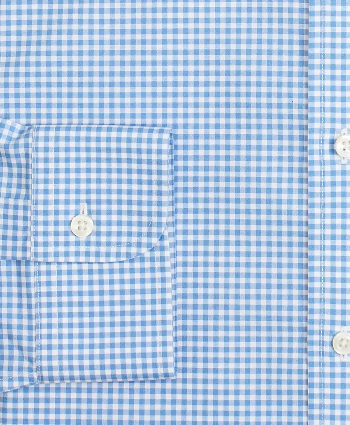Brooks Brothers Dress Shirts Stretch Regent Fitted Dress Shirt NonIron Poplin ButtonDown Collar Gingham Blue 8211 Men Brooks Brothers Dress Shirts Stretch Regent Fitted Dress Shirt NonIron Poplin ButtonDown Collar Gingham Blue 8211 Men