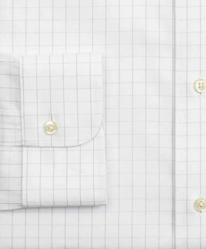 Brooks Brothers Dress Shirts Stretch Regent Fitted Dress Shirt NonIron Windowpane Grey 8211 Men Brooks Brothers Dress Shirts Stretch Regent Fitted Dress Shirt NonIron Windowpane Grey 8211 Men