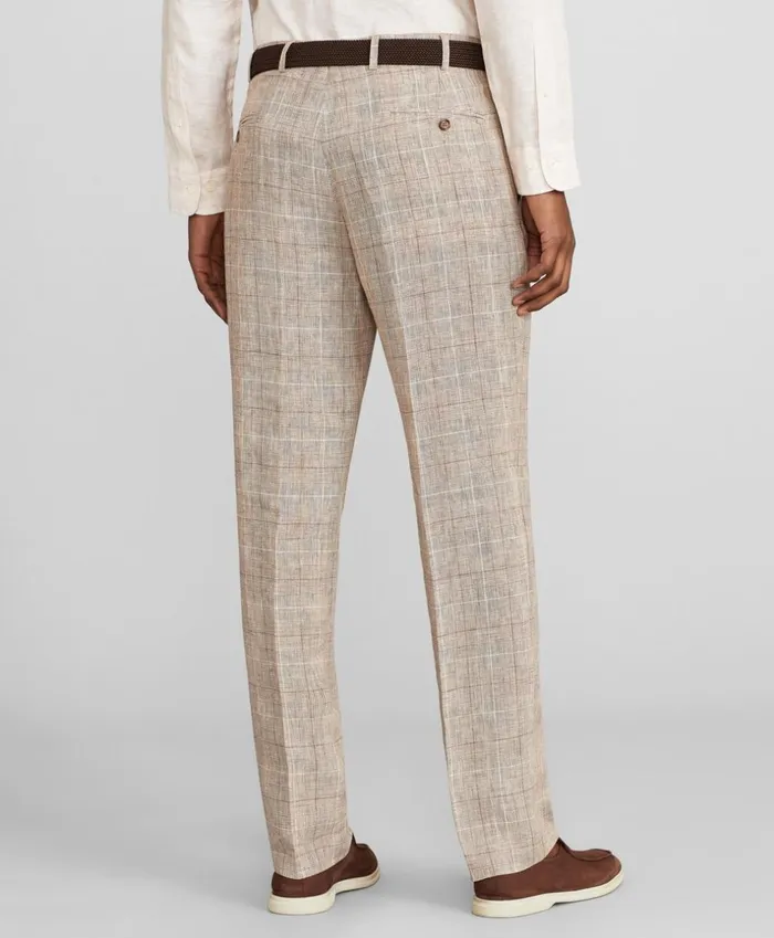 Brooks Brothers Dress Trousers Milano Fit Check Linen Trousers Beige 8211 Men Brooks Brothers Dress Trousers Milano Fit Check Linen Trousers Beige 8211 Men
