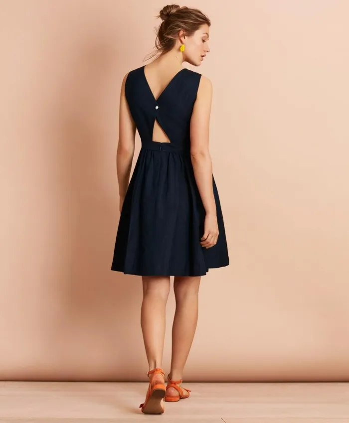 Brooks Brothers Dresses Irish LinenCotton ALine Dress Navy 8211 Women Brooks Brothers Dresses Irish LinenCotton ALine Dress Navy 8211 Women