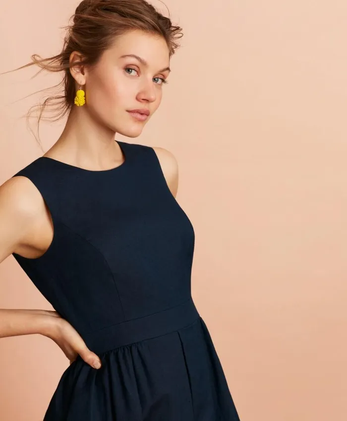 Brooks Brothers Dresses Irish LinenCotton ALine Dress Navy 8211 Women Brooks Brothers Dresses Irish LinenCotton ALine Dress Navy 8211 Women