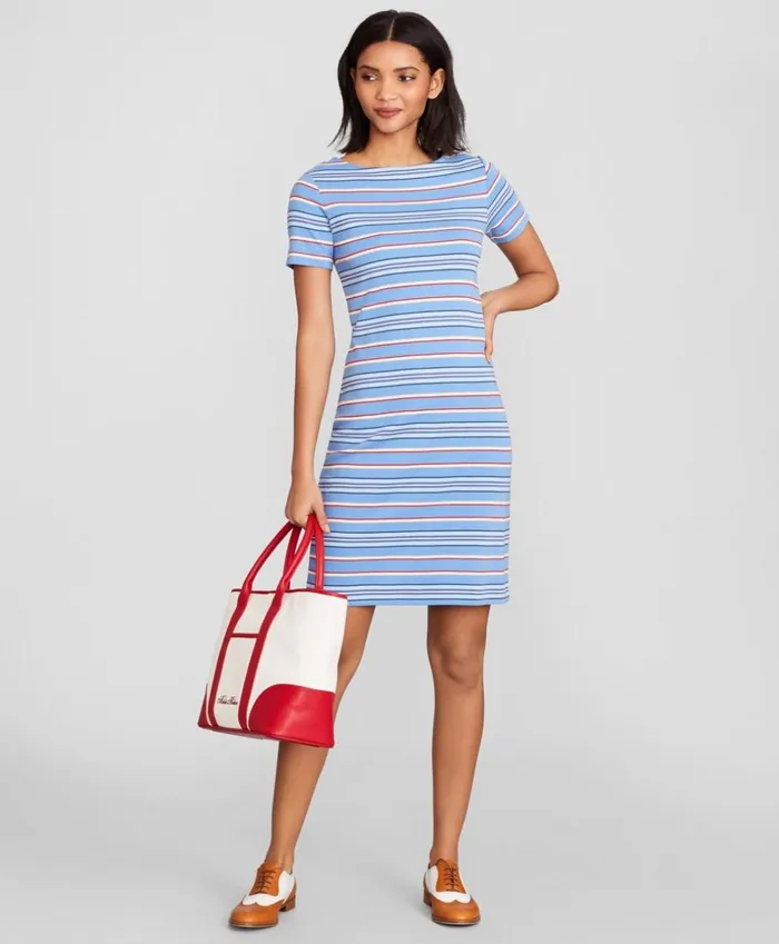 Brooks Brothers Dresses Striped Supima Cotton Interlock Jersey Dress Bluemulti 8211 Women Brooks Brothers Dresses Striped Supima Cotton Interlock Jersey Dress Bluemulti 8211 Women