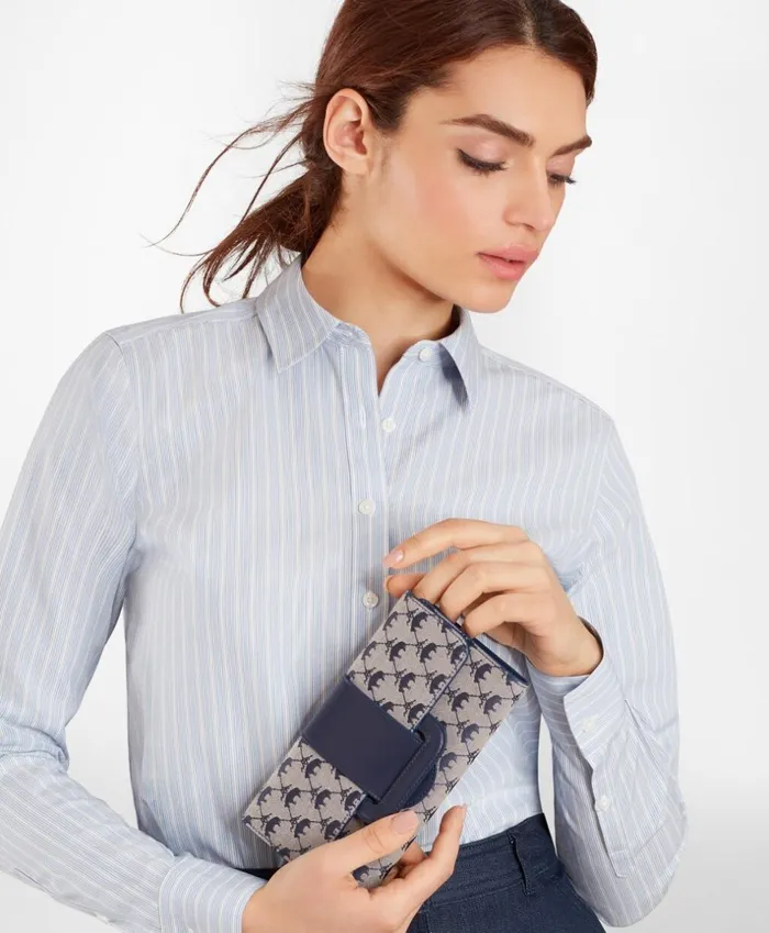 Brooks Brothers Handbags and Wallets LeatherTrimmed Logo Jacquard EnvelopeFlap Wallet Navykhaki 8211 Women Brooks Brothers Handbags and Wallets LeatherTrimmed Logo Jacquard EnvelopeFlap Wallet Navykhaki 8211 Women
