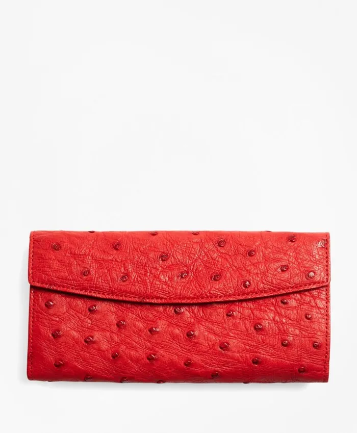 Brooks Brothers Handbags and Wallets Ostrich Wallet Red 8211 Women