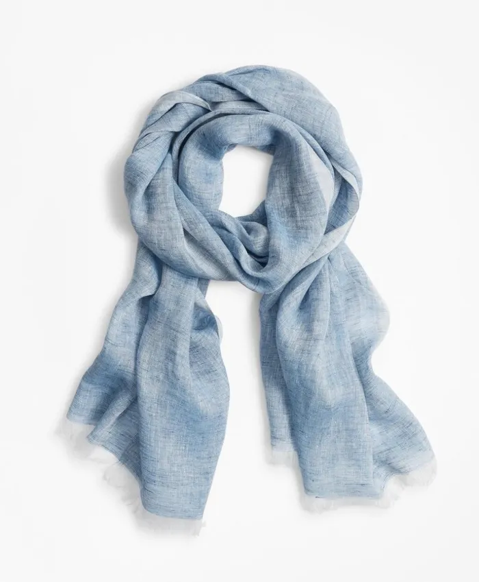 Brooks Brothers Hats Gloves and Scarves Linen Scarf Light Blue 8211 Men