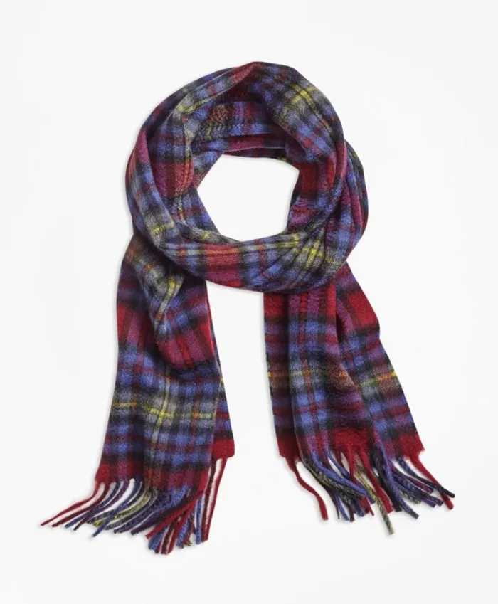 Brooks Brothers Hats Gloves and Scarves Plaid Cashmere Scarf Burgundyblueyellow 8211 Men Brooks Brothers Hats Gloves and Scarves Plaid Cashmere Scarf Burgundyblueyellow 8211 Men