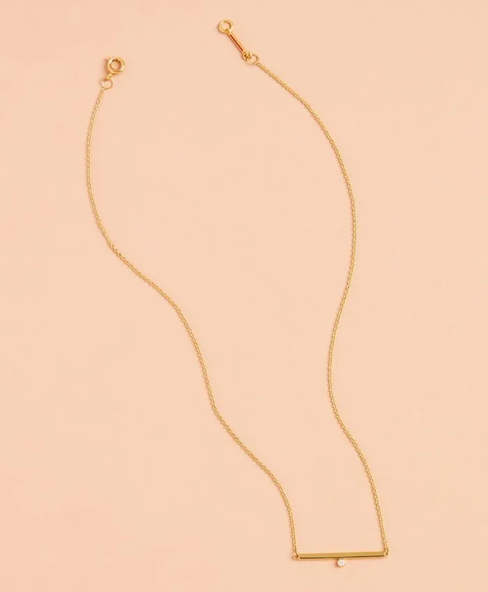Brooks Brothers Jewelry Demi Fine Bar Necklace Gold 8211 Women