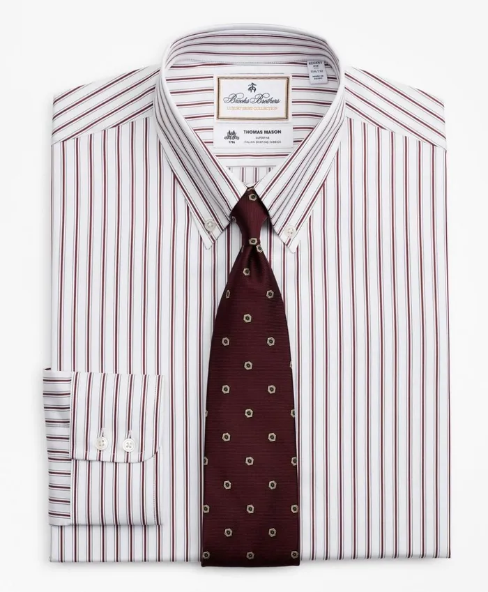 Brooks Brothers Luxury Shirts Luxury Collection Regent Fitted Dress Shirt ButtonDown Collar Stripe Burgundy 8211 Men Brooks Brothers Luxury Shirts Luxury Collection Regent Fitted Dress Shirt ButtonDown Collar Stripe Burgundy 8211 Men